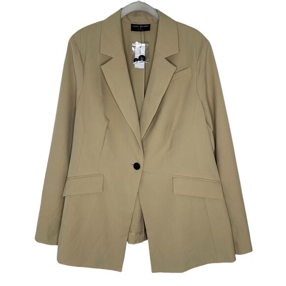 Lane Bryant Size 18 One Button Blazer Jacket Tan Career Work Business Event NWT - Picture 1 of 8